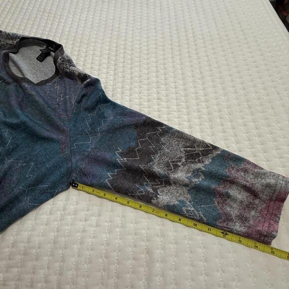 Ali Miles Wearable Art Blue Gray Pink Cozy Knit Shirt Top Sz 3X Women’s - Picture 7 of 12